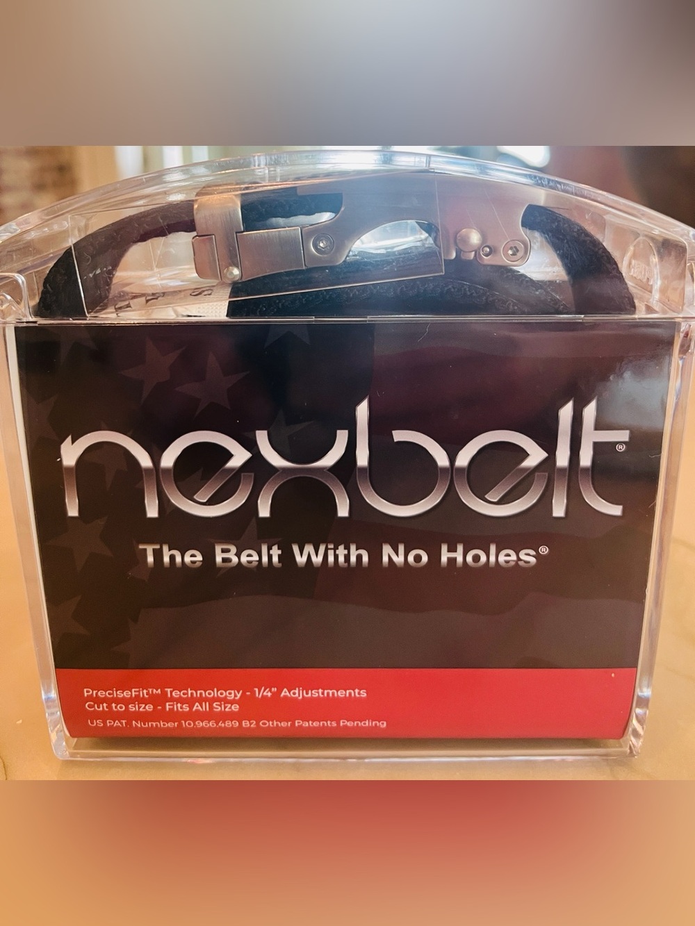 Nexbelt Men's Black Ragin Cajuns No-Hole Belt with Silver Buckle